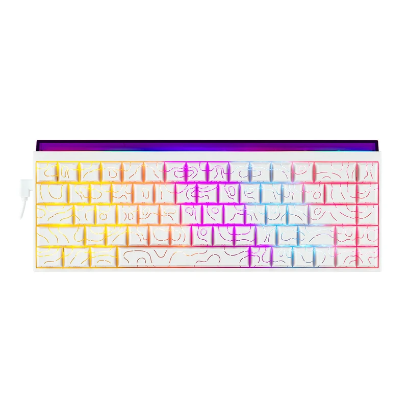 Nacodex x Ajazz NK68 Mixed Light Wired 68-Key Hot-Swappable Mechanical Keyboard (White Contour) (Red Switch)
