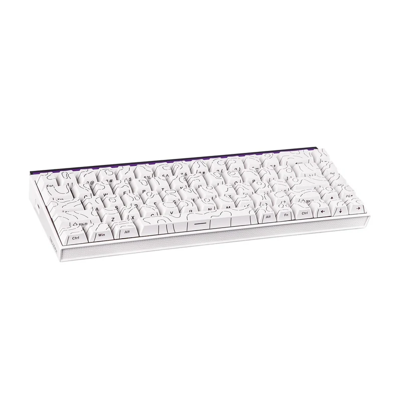 Nacodex x Ajazz NK68 Mixed Light Wired 68-Key Hot-Swappable Mechanical Keyboard (White Contour) (Red Switch)