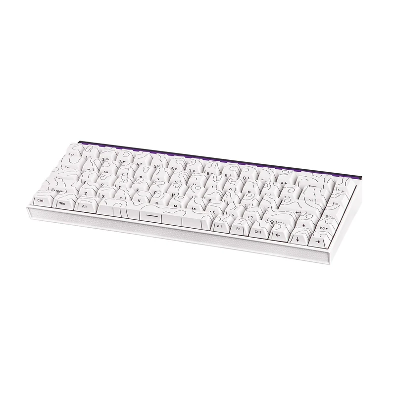 Nacodex x Ajazz NK68 Mixed Light Wired 68-Key Hot-Swappable Mechanical Keyboard (White Contour) (Red Switch)