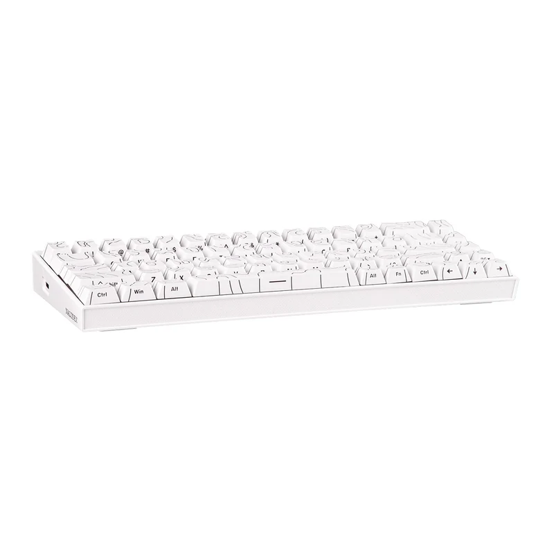 Nacodex x Ajazz NK68 Mixed Light Wired 68-Key Hot-Swappable Mechanical Keyboard (White Contour) (Red Switch)