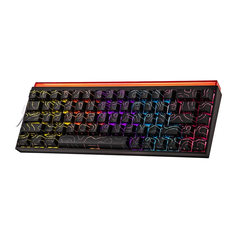 Nacodex x Ajazz NK68 Mixed Light Wired 68-Key Hot-Swappable Mechanical Keyboard (Black Contour) (Red Switch)
