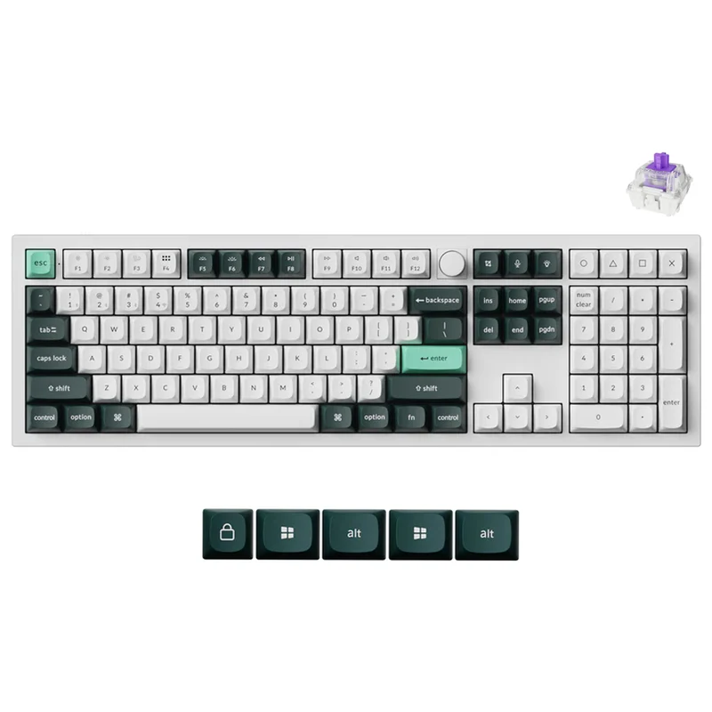 Keychron Q6 HE QMK Fully Assembled Knob RGB Full Size Wireless Custom Keyboard - Shell White (Gateron Double-Rail Magnetic Nebula Switch) (Q6H-P1)