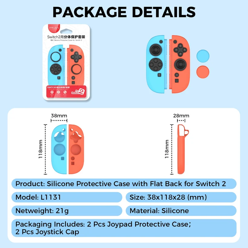 PMW Silicone Protective Cover for Nintendo Switch 2 (Blue/Orange) (L1131)