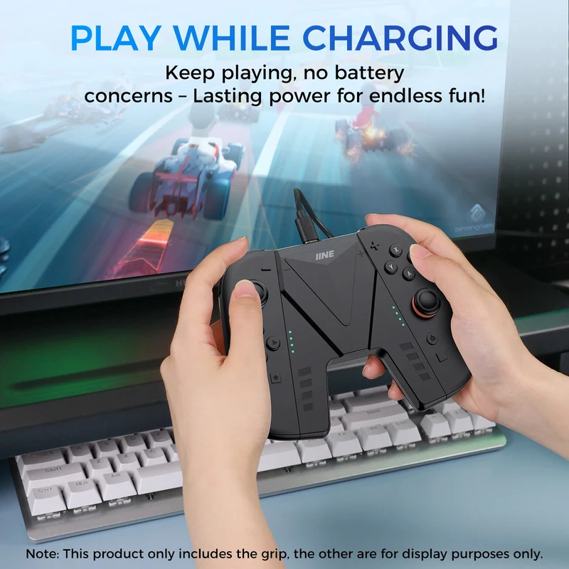 IINE Charging Grip with Battery for Nintendo Switch 2 (Black) (L1099)