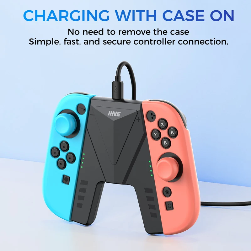 IINE Charging Grip with Battery for Nintendo Switch 2 (Black) (L1099)