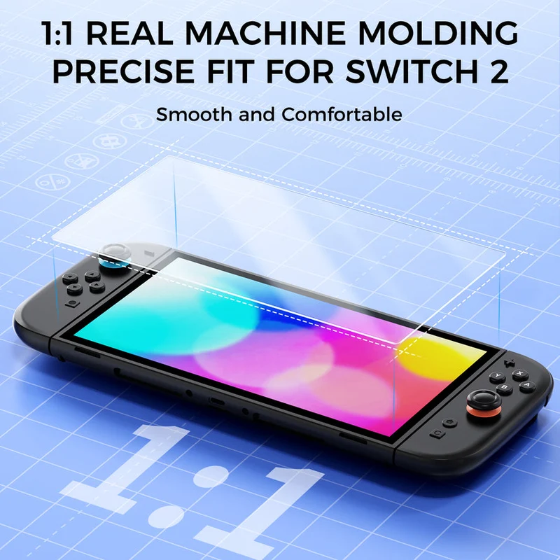 IINE Anti-Blue Light Tempered Glass with Dust-Removal Box for Nintendo Switch 2 (L1078)
