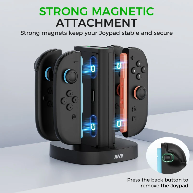 IINE 4-in-1 Classic Charging Dock for Nintendo Switch 2 (Black) (L1103)