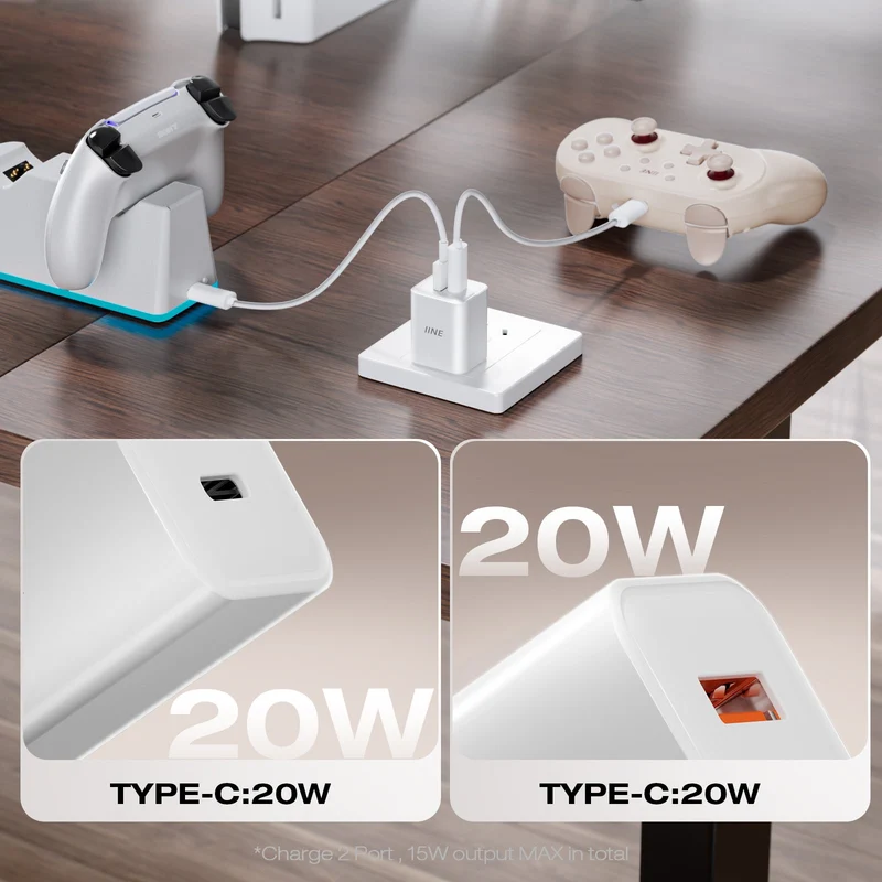 IINE 20W GaN Fast Charger (White) (L1125)
