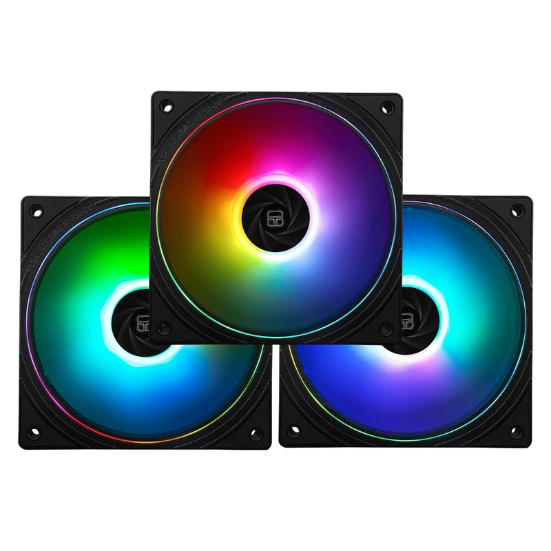Thermalright TL-S12-S Silent 120mm PWM Hybrid ARGB Effect Case Fan (Black, White) (3-Pack)