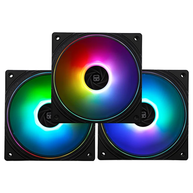 Thermalright TL-S12-S Silent 120mm PWM Hybrid ARGB Effect Case Fan (Black, White) (3-Pack)