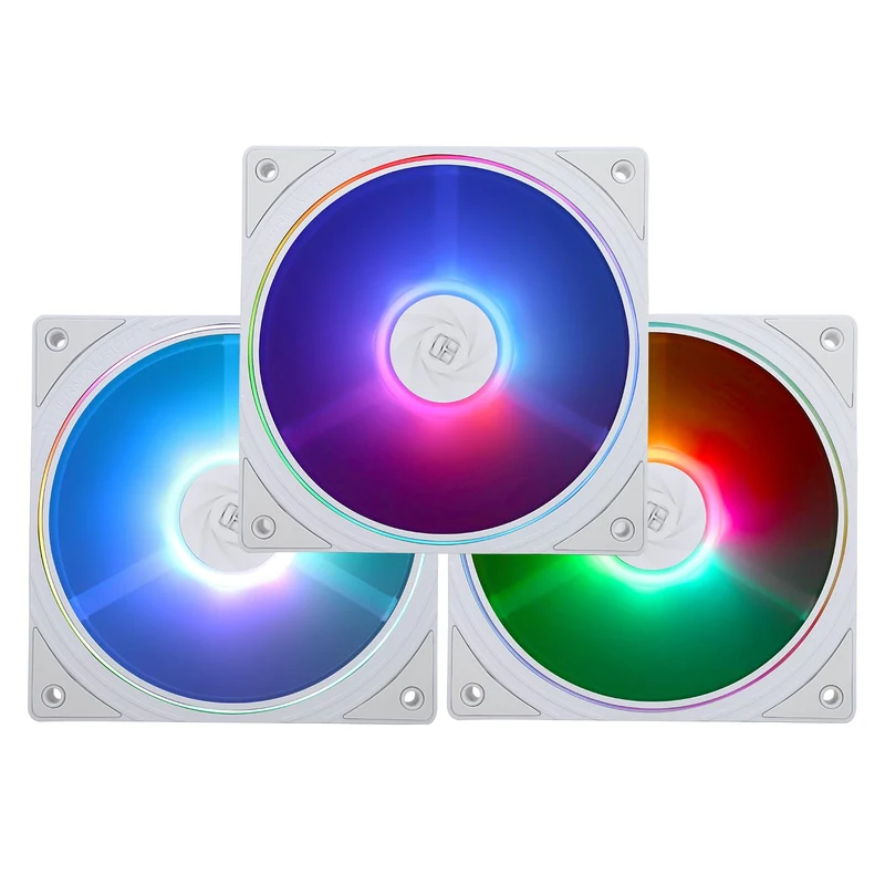 Thermalright TL-S12-S Silent 120mm PWM Hybrid ARGB Effect Case Fan (Black, White) (3-Pack)