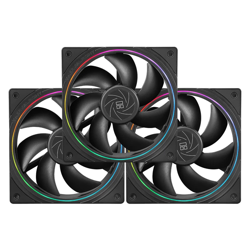 Thermalright TL-S12 120mm PWM ARGB Light Ring Case Fan (Black, White) (3-Pack)