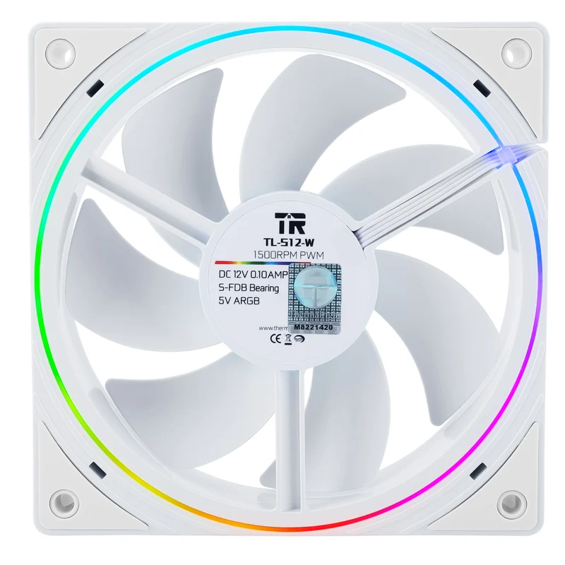 Thermalright TL-S12 120mm PWM ARGB Light Ring Case Fan (Black, White)