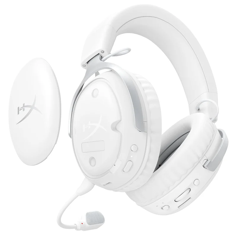 HyperX Cloud III S Wireless Gaming Headset for PC/PS5/PS4/N-Switch/Mobile (White) (AX6G1AA)