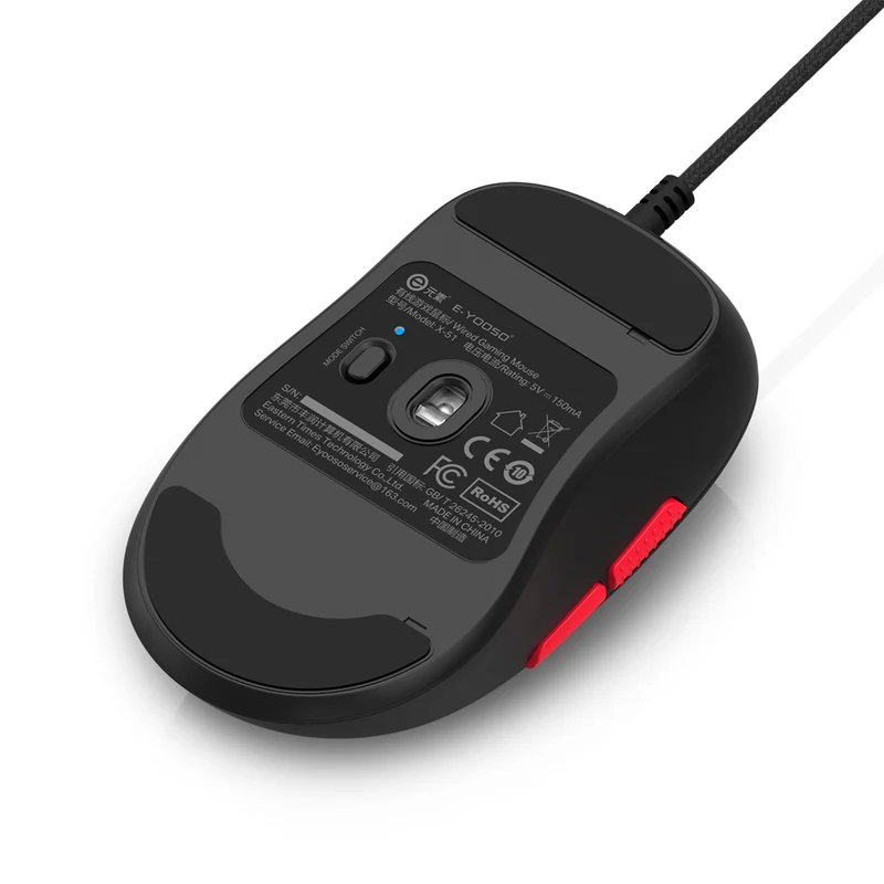 E-Yooso X-51 Wired Gaming Mouse (Black/Red, Orange/Black)