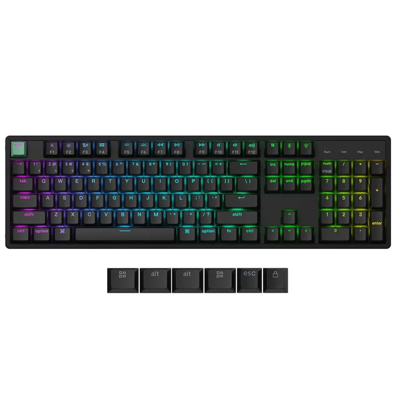 Keychron K10 HE Standard Version Full Size Wireless Magnetic Switch Custom Keyboard - Black (Gateron Double-Rail Magnetic Nebula Switch) (K10H-J1)