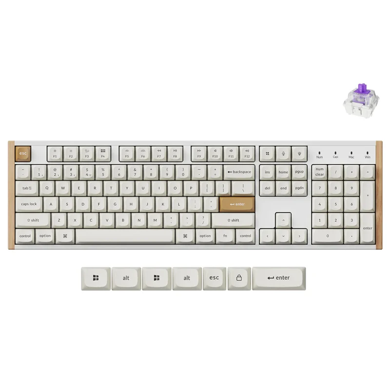 Keychron K10 HE Special Ed. Full Size Wireless Magnetic Switch Custom Keyboard - White (Gateron Double-Rail Magnetic Nebula Switch) (K10H-Q1)