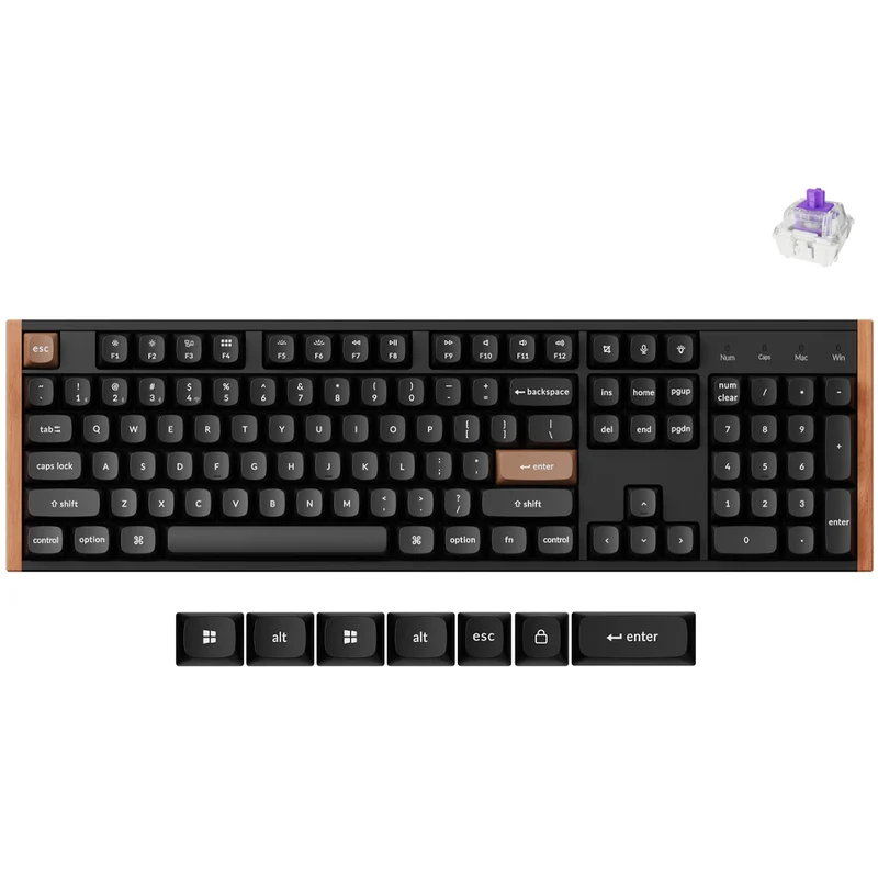 Keychron K10 HE Special Ed. Full Size Wireless Magnetic Switch Custom Keyboard - Black (Gateron Double-Rail Magnetic Nebula Switch) (K10H-F1)