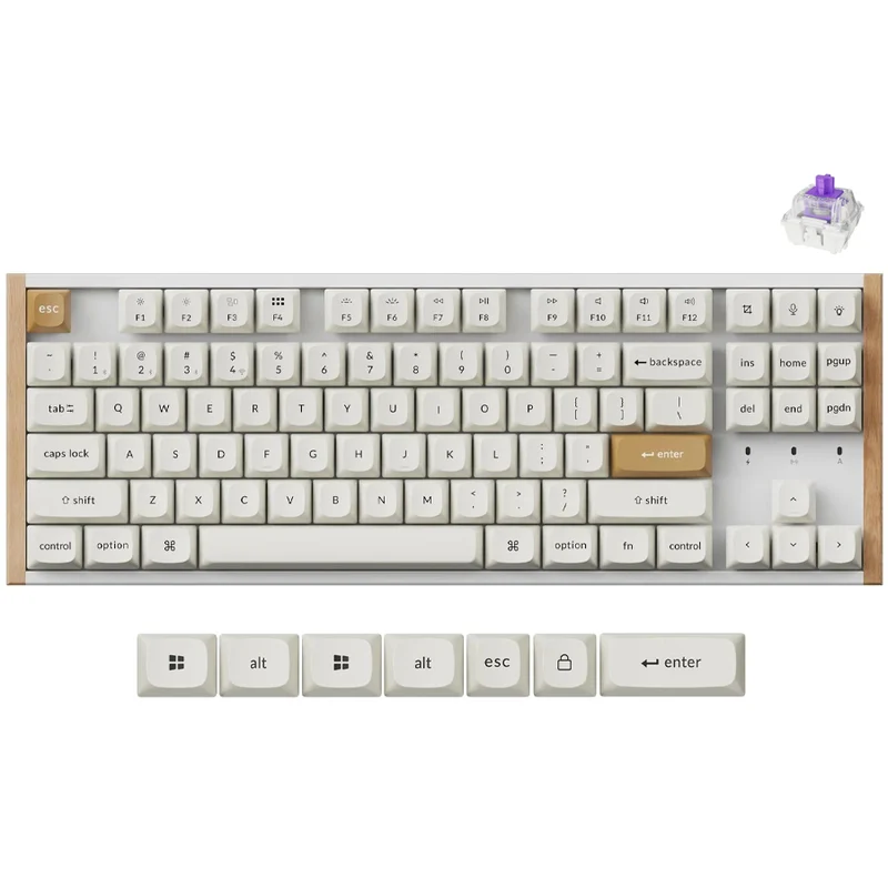 Keychron K8 HE Special Ed. TKL Wireless Magnetic Switch Custom Keyboard - White (Gateron Double-Rail Magnetic Nebula Switch) (K8H-Q1)