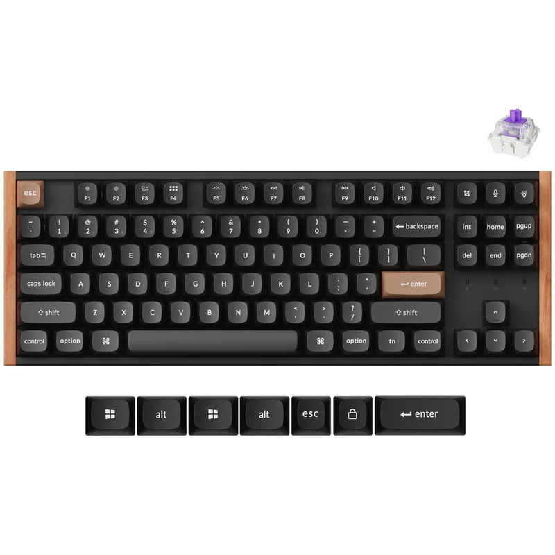 Keychron K8 HE Special Ed. TKL Wireless Magnetic Switch Custom Keyboard - Black (Gateron Double-Rail Magnetic Nebula Switch) (K8H-F1)