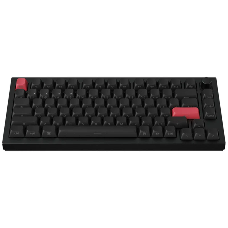 Keychron Q1 Max QMK/VIA Fully Assembled with Knob RGB Backlit Hot-Swappable 75% Wireless Custom Mechanical Keyboard - Carbon Black (Gateron Jupiter Red Switch) (Q1M-M1S)