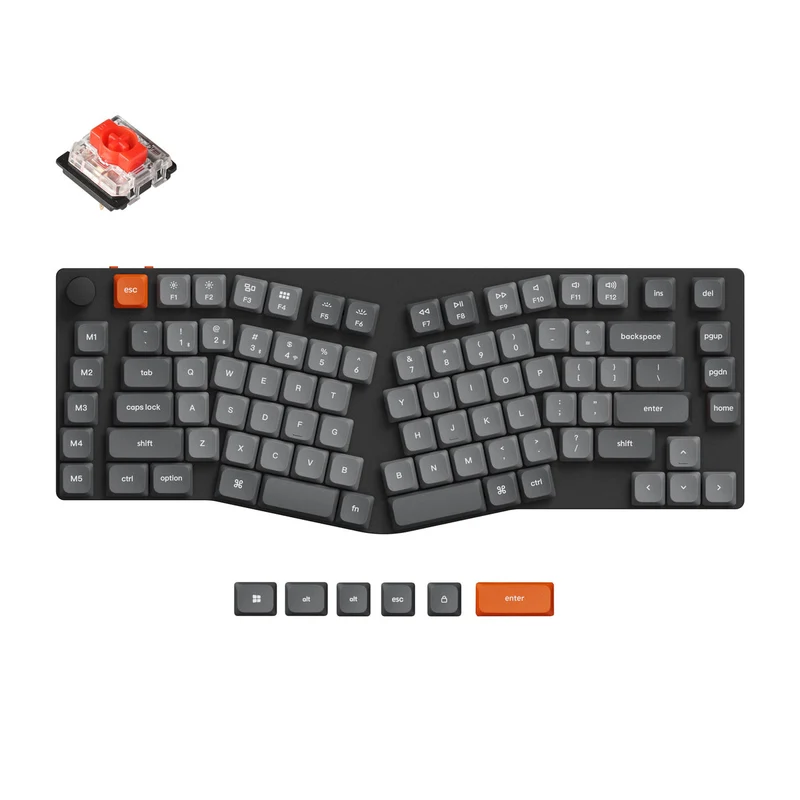Keychron K15 Max QMK RGB Hot-Swappable 75% Alice Wireless Custom Mechanical Keyboard (Low Profile Gateron Mechanical Red Switch, Low Profile Gateron Mechanical Blue Switch, Low Profile Gateron Mechanical Brown Switch)