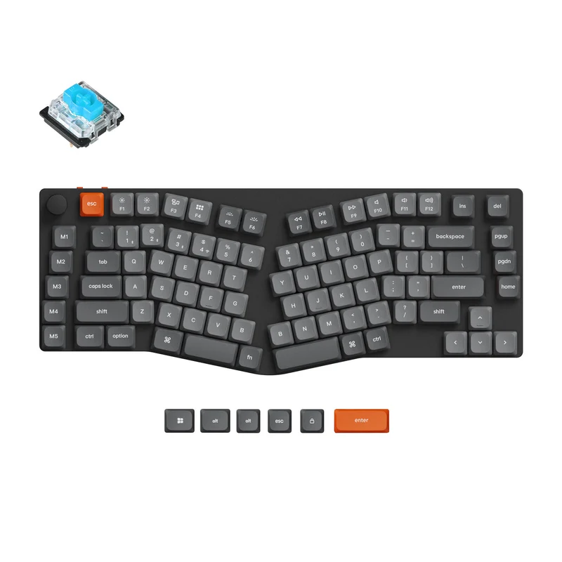 Keychron K15 Max QMK RGB Hot-Swappable 75% Alice Wireless Custom Mechanical Keyboard (Low Profile Gateron Mechanical Red Switch, Low Profile Gateron Mechanical Blue Switch, Low Profile Gateron Mechanical Brown Switch)