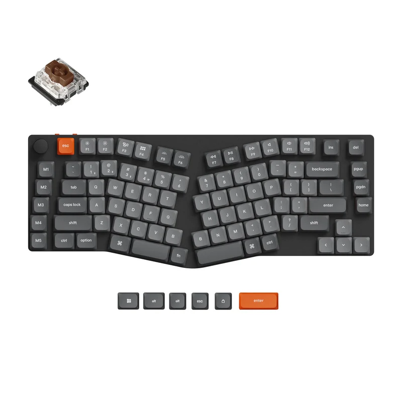 Keychron K15 Max QMK RGB Hot-Swappable 75% Alice Wireless Custom Mechanical Keyboard (Low Profile Gateron Mechanical Red Switch, Low Profile Gateron Mechanical Blue Switch, Low Profile Gateron Mechanical Brown Switch)