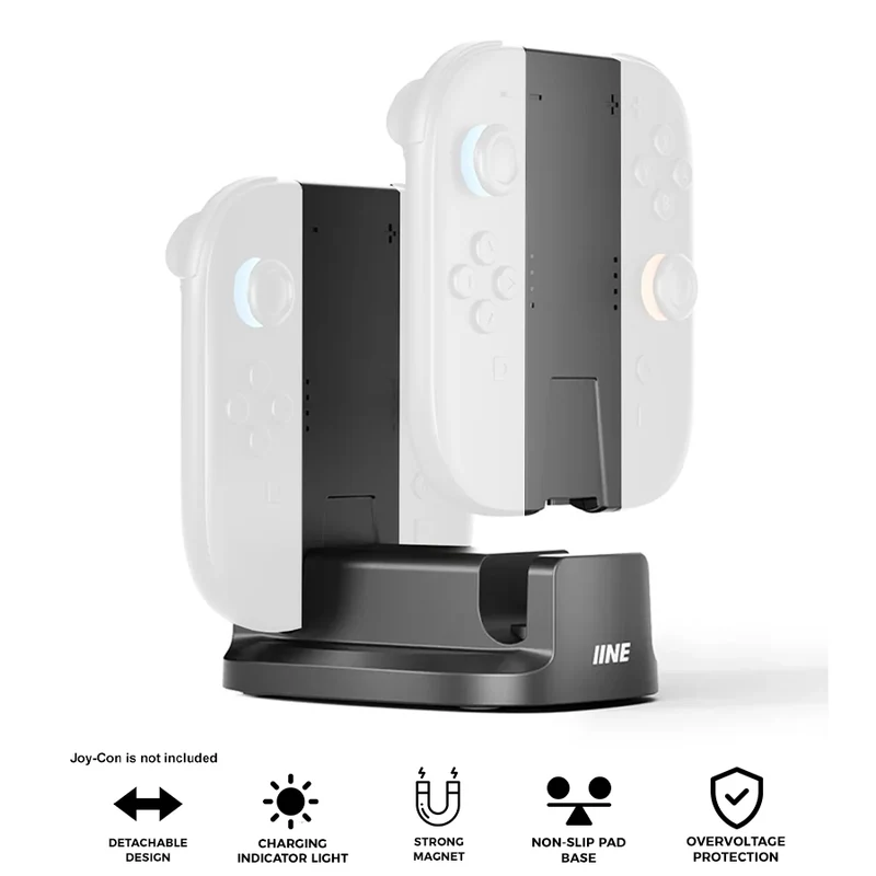 IINE 2-in-1 Charging Grip & Dock for Nintendo Switch 2 (Black) (L1106)