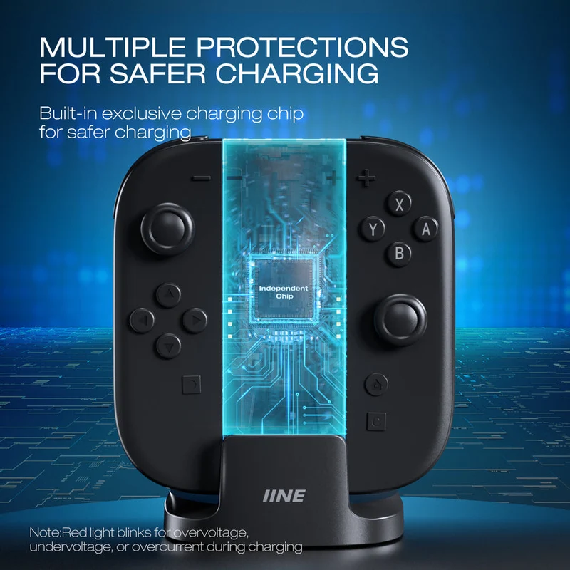 IINE 2-in-1 Charging Grip & Dock for Nintendo Switch 2 (Black) (L1106)