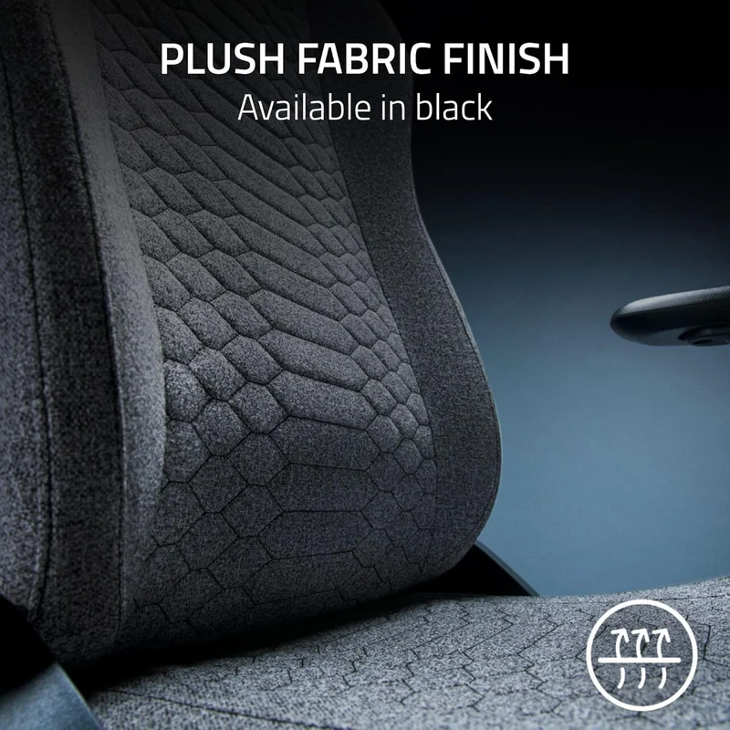 Razer Iskur V2 X Fabric Essential Gaming Chair with Built-in Lumbar Support (Black/Green, Light Gray)