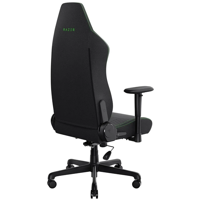 Razer Iskur V2 X Fabric Essential Gaming Chair with Built-in Lumbar Support (Black/Green, Light Gray)