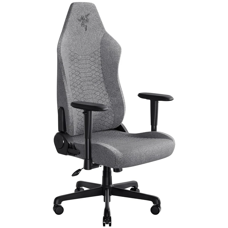 Razer Iskur V2 X Fabric Essential Gaming Chair with Built-in Lumbar Support (Black/Green, Light Gray)