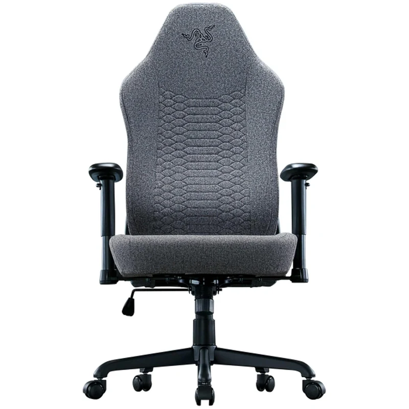 Razer Iskur V2 X Fabric Essential Gaming Chair with Built-in Lumbar Support (Black/Green, Light Gray)