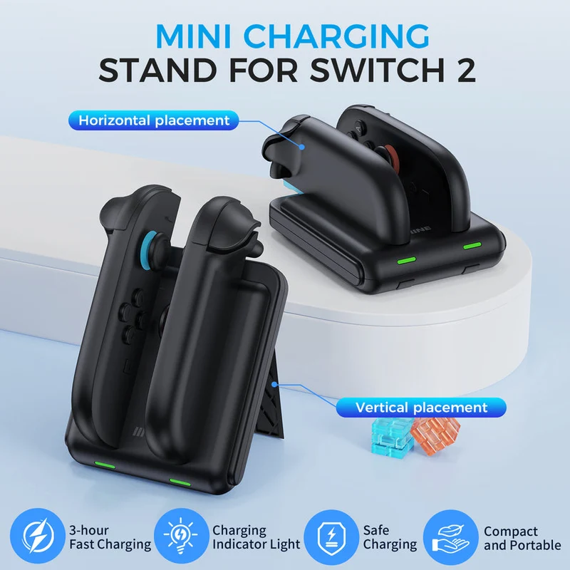 IINE Mini Dual Charge Dock for Nintendo Switch 2 (Black) (L1105)