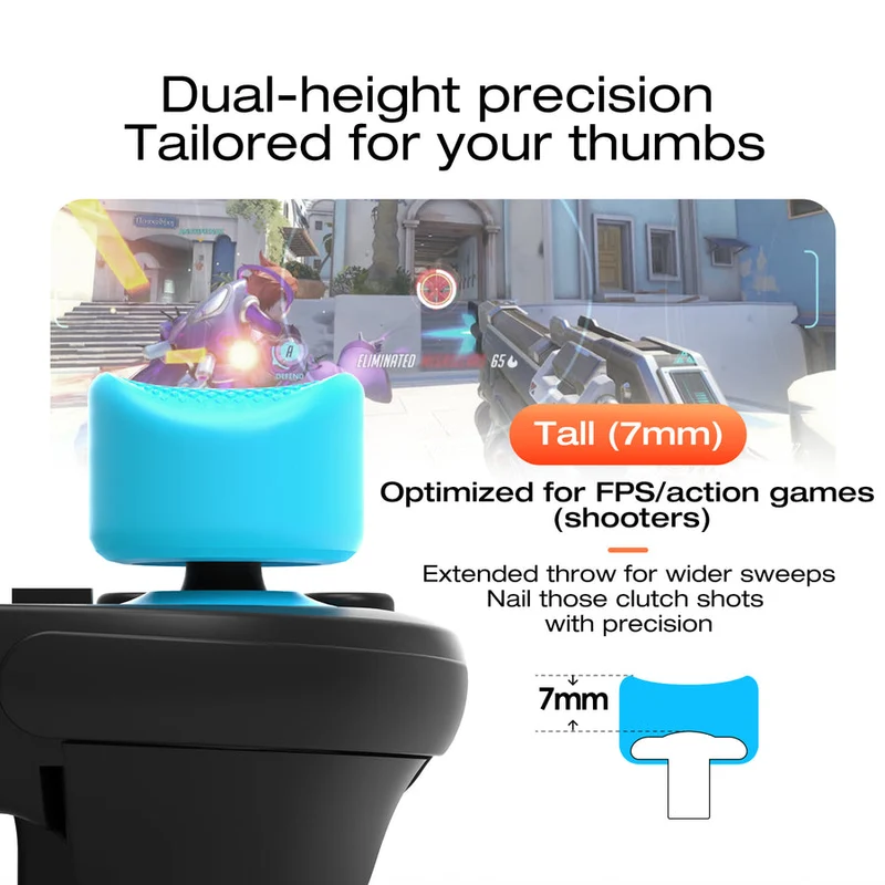 IINE Silicone Curved Joystick Caps for Nintendo Switch 2 (Blue/Orange) (L1157)