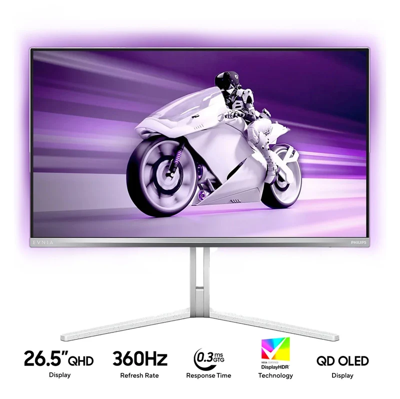 Philips Evnia 27M2N8500/69 26.5" Quad HD (2560x1440) 360Hz 0.03ms GTG QD OLED Gaming Monitor with Tilt/Swivel & Height Adjustment