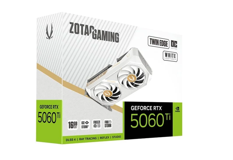 Zotac Gaming GeForce RTX 5060 Ti 16GB Twin Edge OC GDDR7 Graphics Card (White) (ZT-B50620Q-10M)