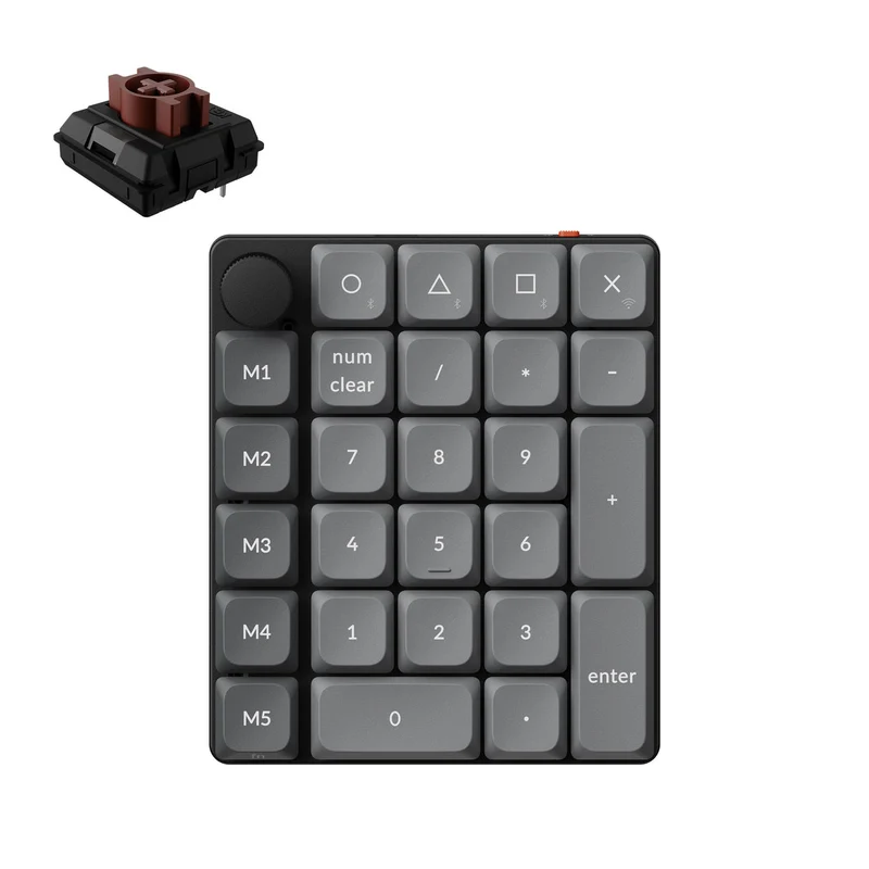 Keychron K0 Max QMK RGB Hot-Swappable Wireless Custom Number Pad (Milk POM Brown Switch) (K0M-H3)