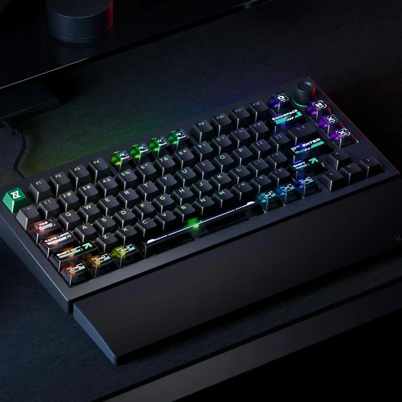 Keychron Lemokey L5 HE Fully Assembled Knob RGB Hot-Swappable 75% Magnetic Switch Custom Gaming Keyboard - Cyber (Lemokey Ultra-Fast Lime Magnetic Switch) (L5W-W1)