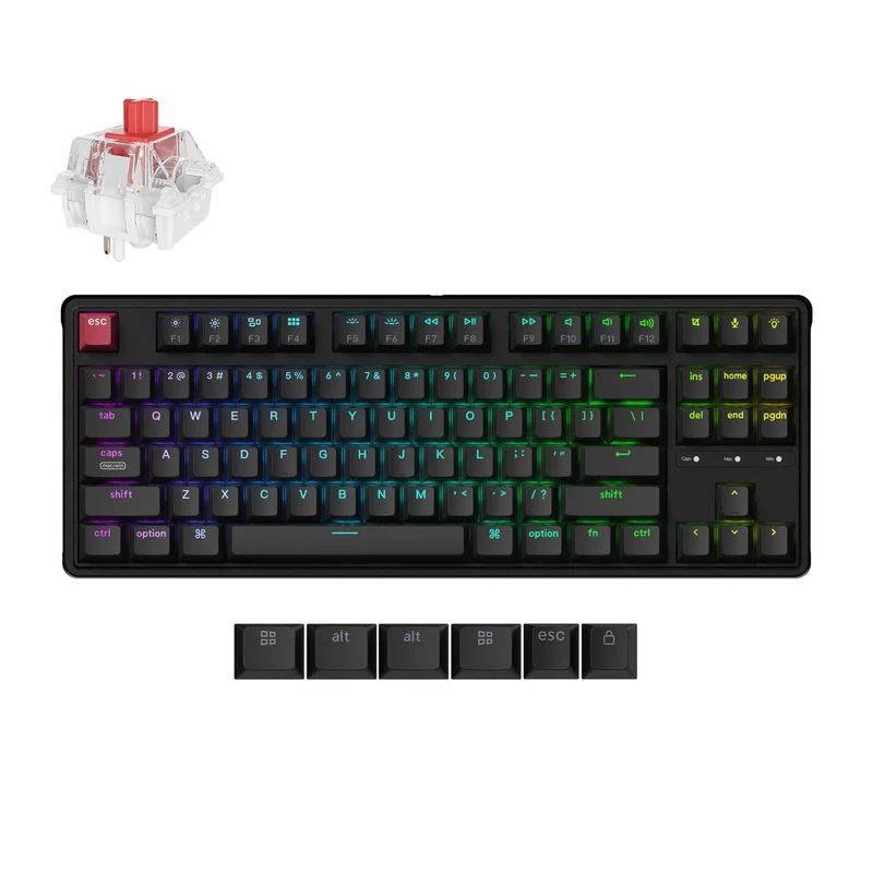 Keychron C3 Pro 8K QMK RGB Hot-Swappable 80% TKL Wired Custom Mechanical Keyboard (Super Banana Switch, Super Brown Switch, Super Red Switch)