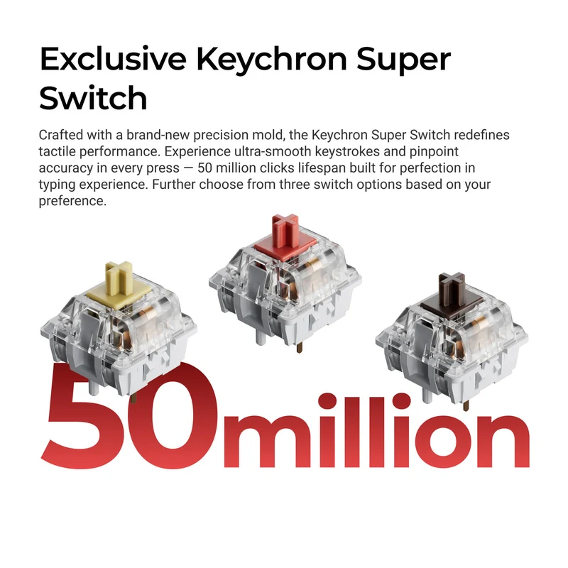 Keychron C3 Pro 8K QMK RGB Hot-Swappable 80% TKL Wired Custom Mechanical Keyboard (Super Banana Switch, Super Brown Switch, Super Red Switch)