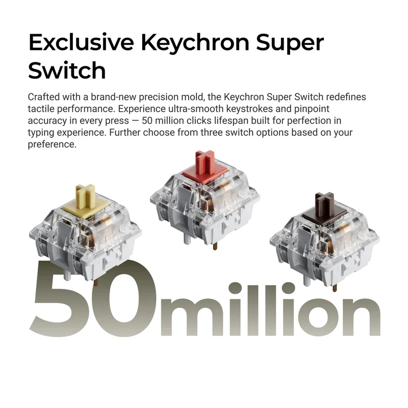 Keychron C1 Pro 8K QMK RGB Hot-Swappable 80% TKL Wired Custom Mechanical Keyboard (Super Banana Switch, Super Brown Switch, Super Red Switch)