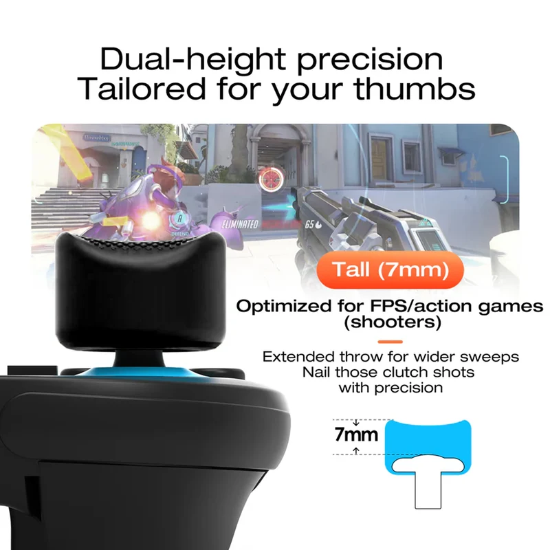 IINE Silicone Curved Joystick Caps for Nintendo Switch 2 (Black) (L1156)