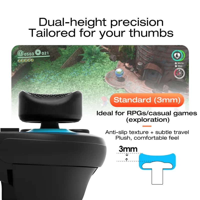 IINE Silicone Curved Joystick Caps for Nintendo Switch 2 (Black) (L1156)
