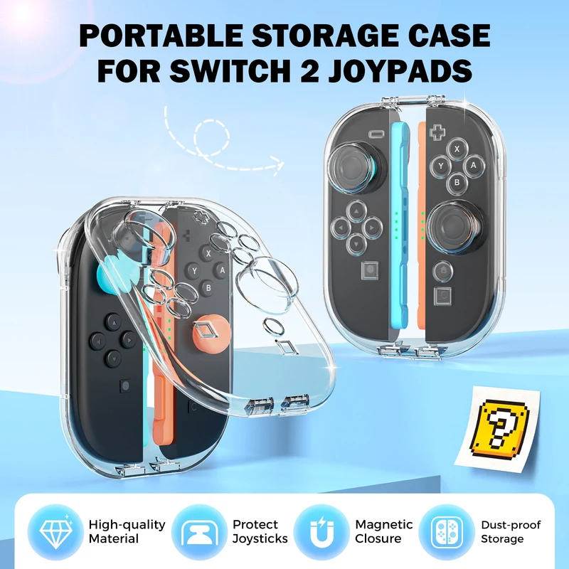IINE Magnetic Storage Case for Nintendo Switch 2 Joy-Con (Transparent) (L1164)