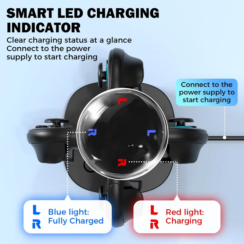 IINE Charging Dock with 4 Slots for Nintendo Switch 2 Controller (Black) (L1145)