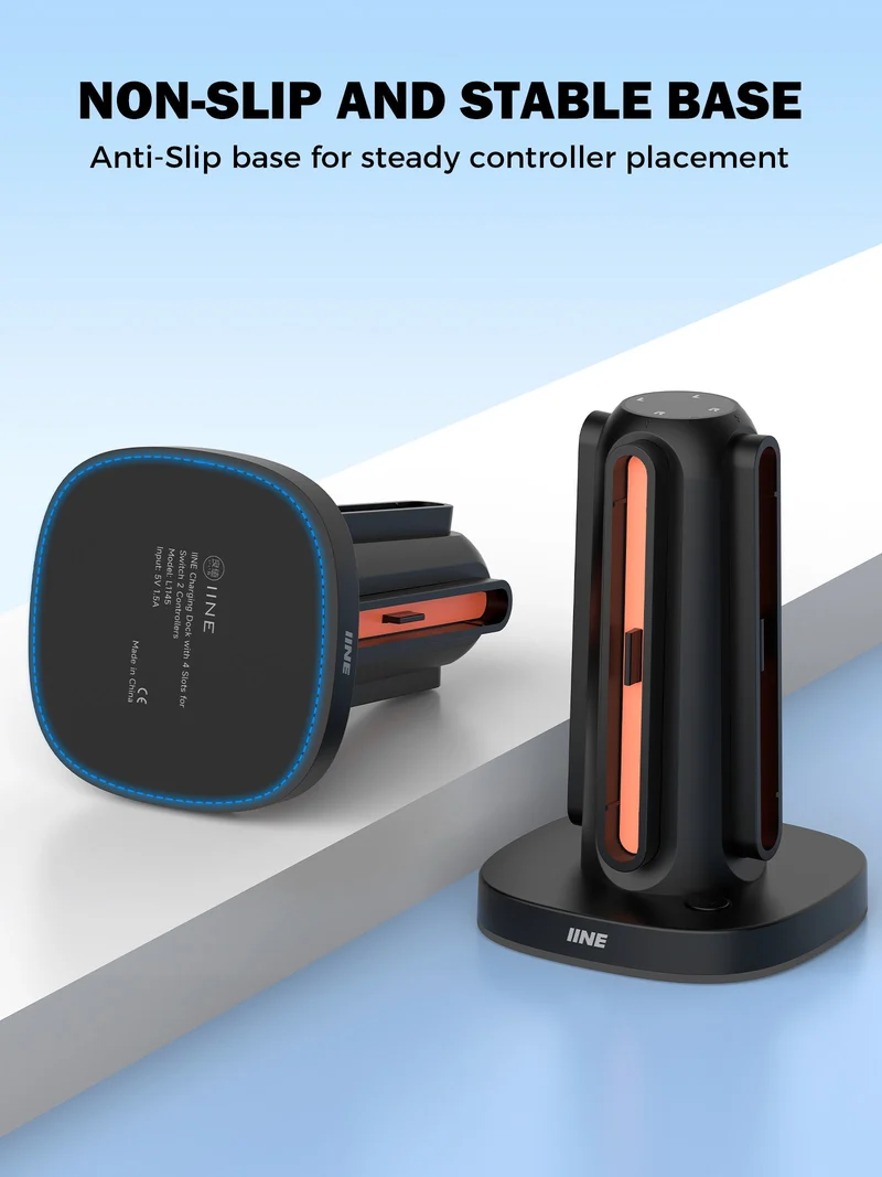 IINE Charging Dock with 4 Slots for Nintendo Switch 2 Controller (Black) (L1145)