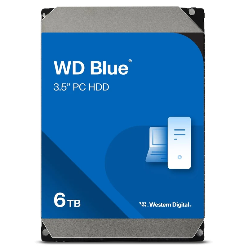 WD Blue 6TB 5400 RPM 256MB Cache CMR 3.5" SATA PC Desktop Hard Drive - up to 185MB/s Transfer Rate (WD60EZAX)
