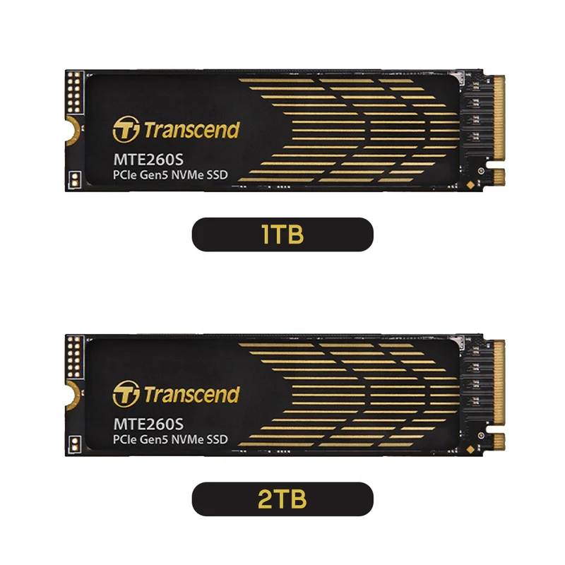 Transcend 260S M.2 2280 NVMe PCIe Gen 5 x4 Internal SSD with DRAM Cache & Graphene Heatsink (1TB , 2TB)